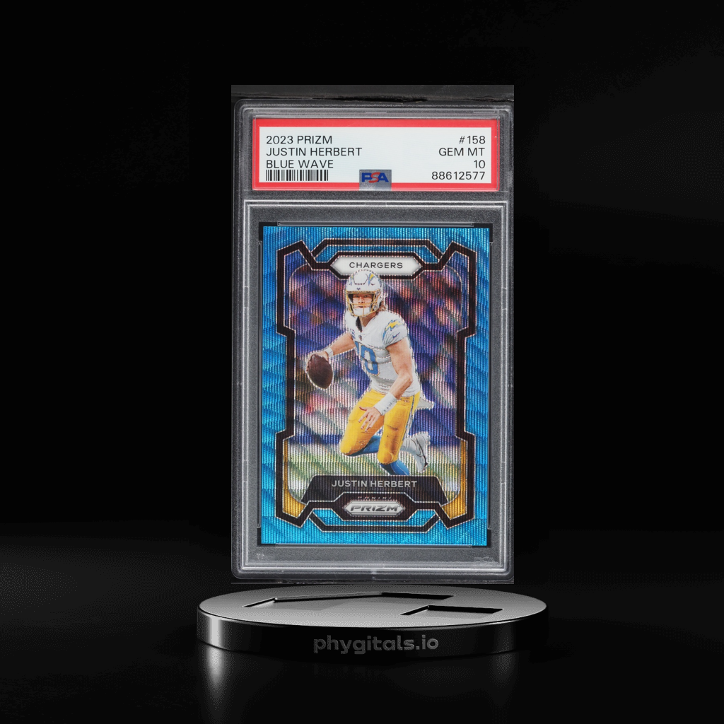 Blue Wave Justin Herbert card artwork