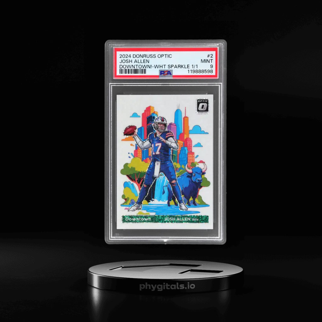 Downtown White Sparkle Josh Allen card artwork