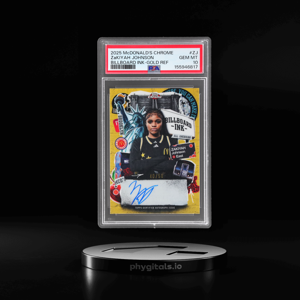 Mcdonald's All American Autograph Billboard Ink Gold Refractor Zakiyah Johnson card artwork
