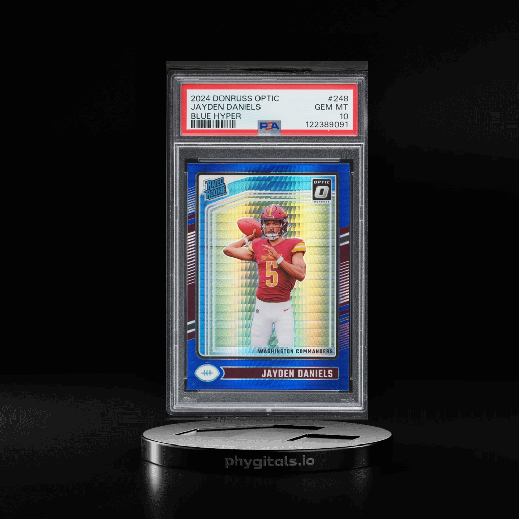 Blue Hyper Jayden Daniels card artwork