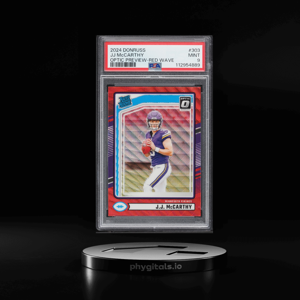 Preview Red Wave Prizm JJ McCarthy card artwork