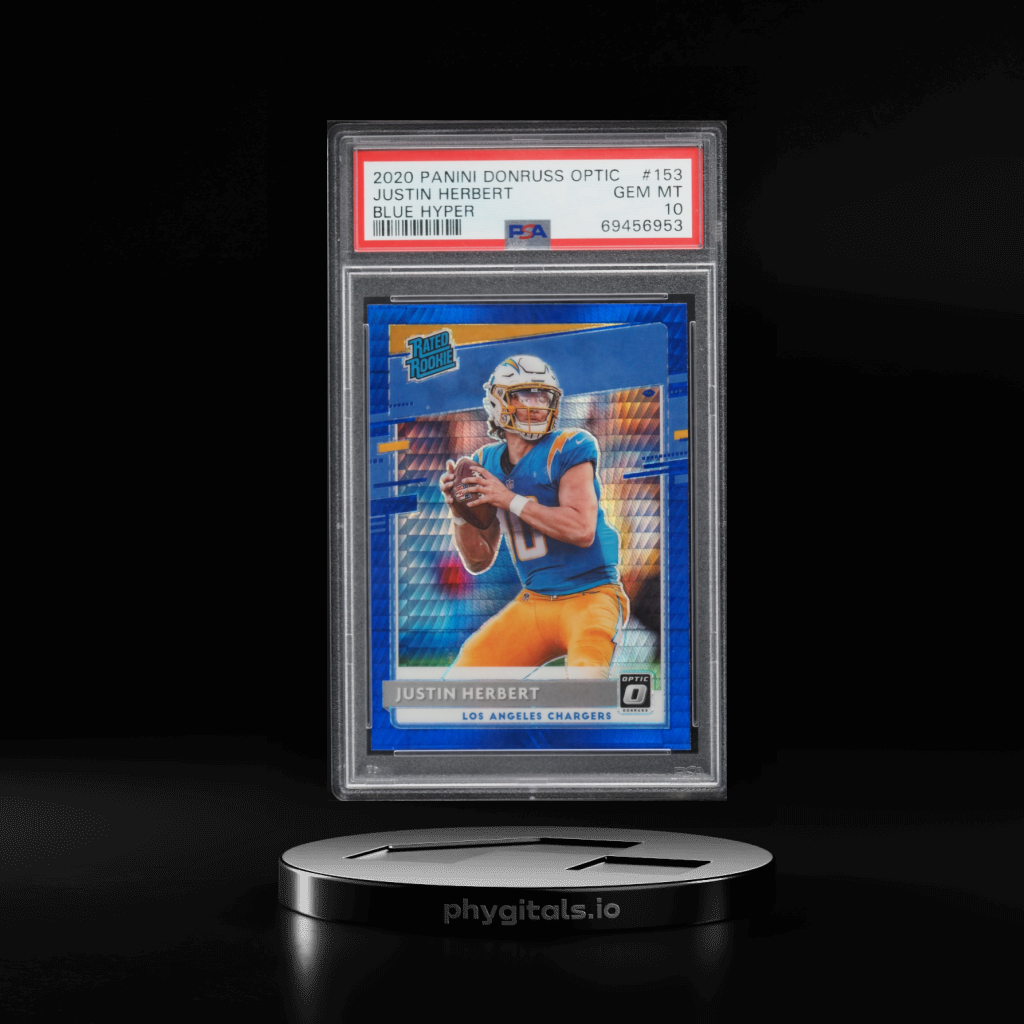 Blue Hyper Justin Herbert card artwork