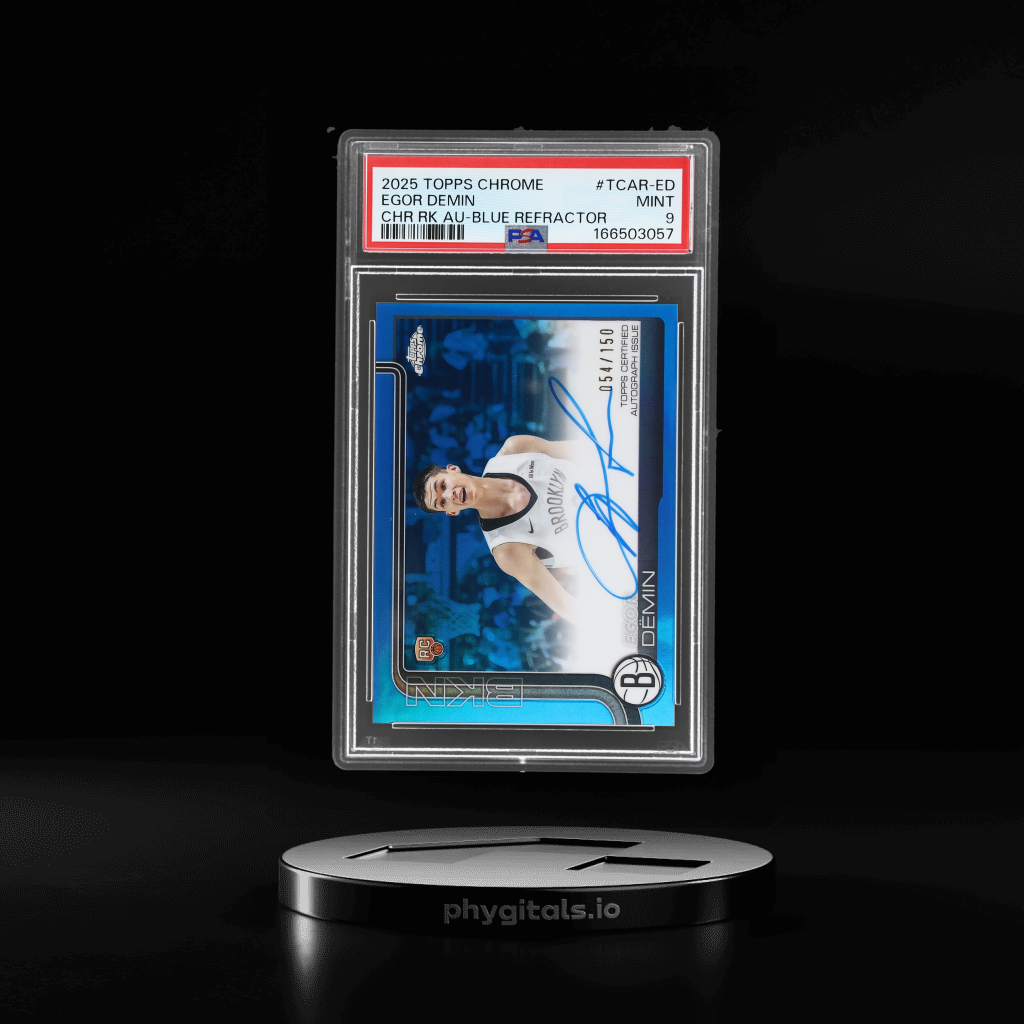 Rookie Autograph Blue Refractor Egor Demin card artwork