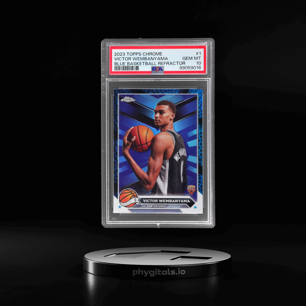 Blue Basketball Refractor Victor Wembanyama card artwork