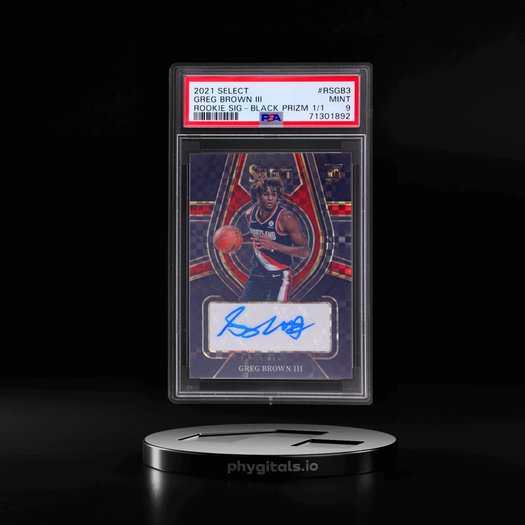 Rookie Signatures Black Prizm Greg Brown III card artwork