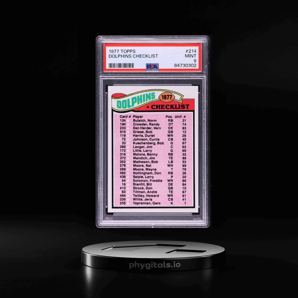 DOLPHINS CHECKLIST card artwork