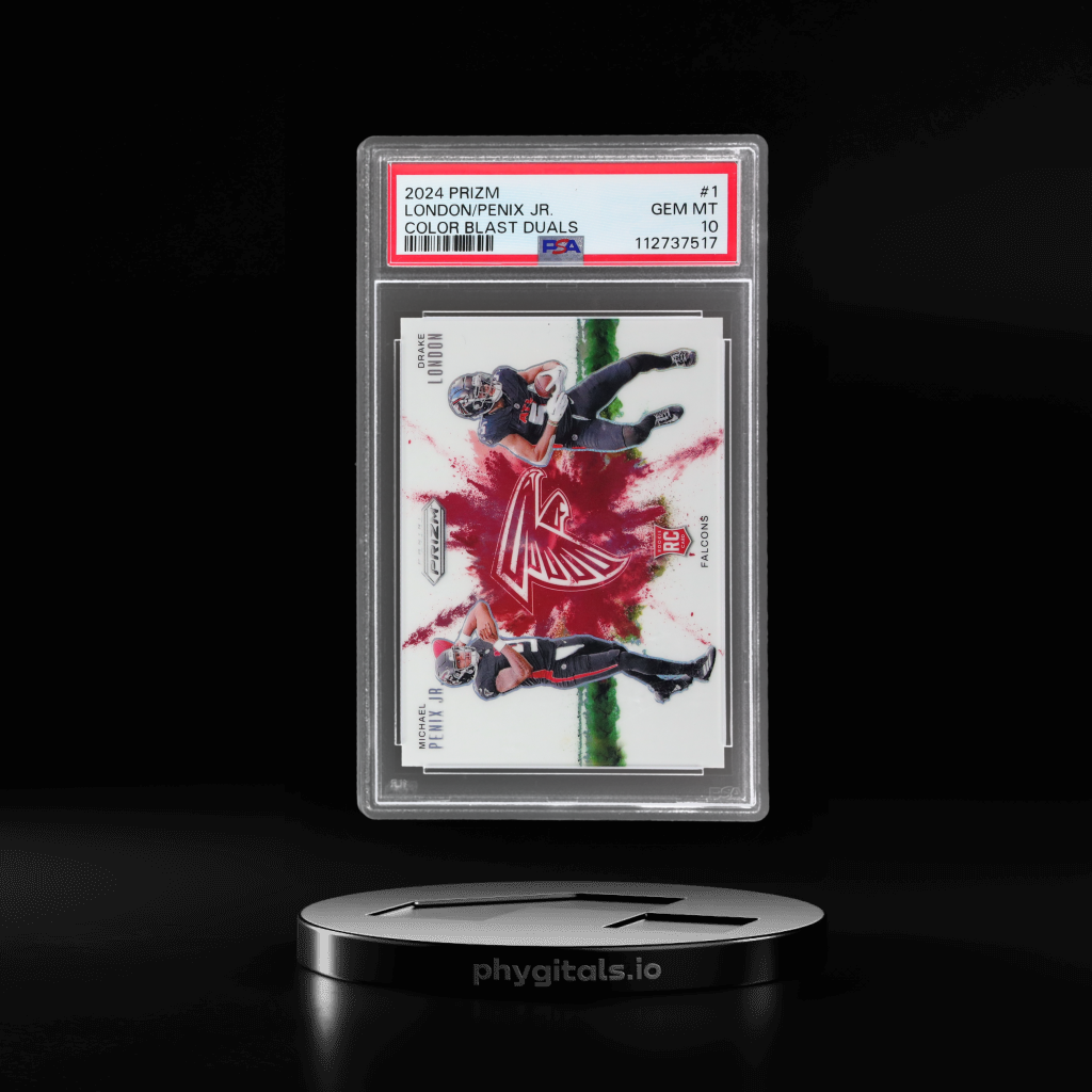 Color Blast Duals Drake London/Michael Penix Jr. card artwork