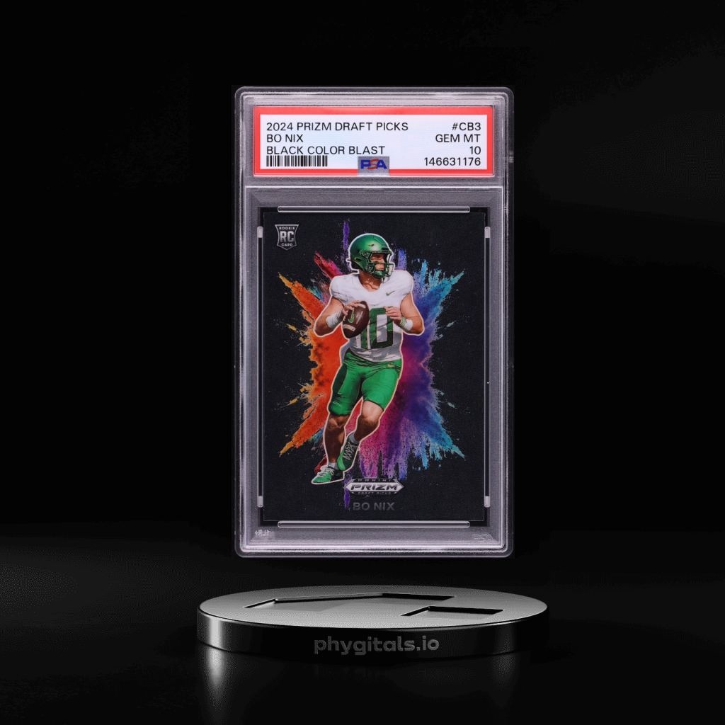 Draft Picks Black Color Blast Bo Nix card artwork