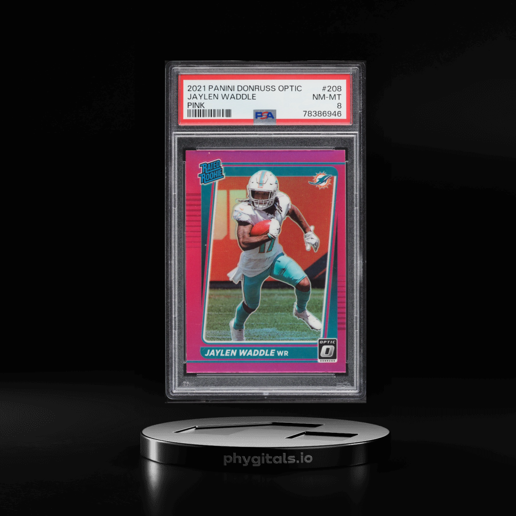 Pink Jaylen Waddle card artwork