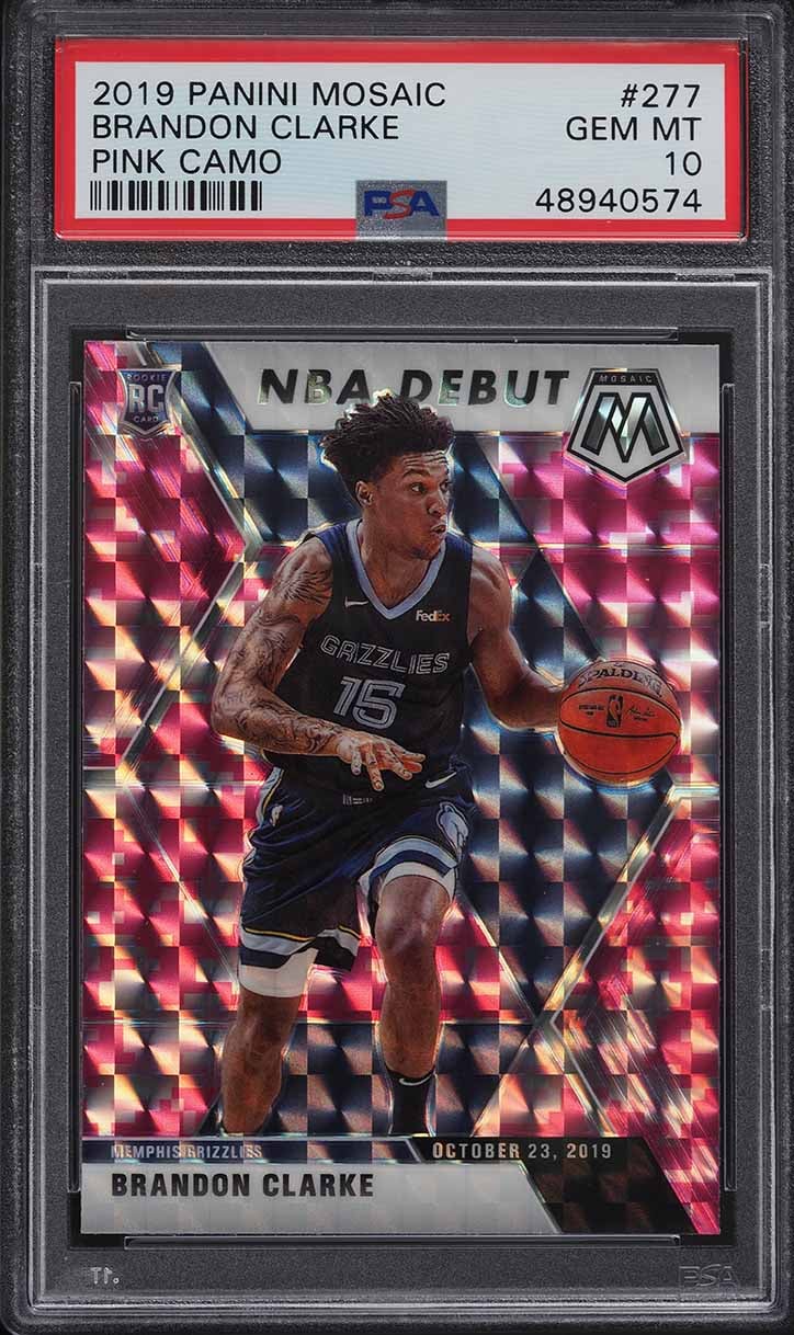 2019 Panini Mosaic Pink Camo Brandon Clarke ROOKIE #277 PSA 10 GEM MINT