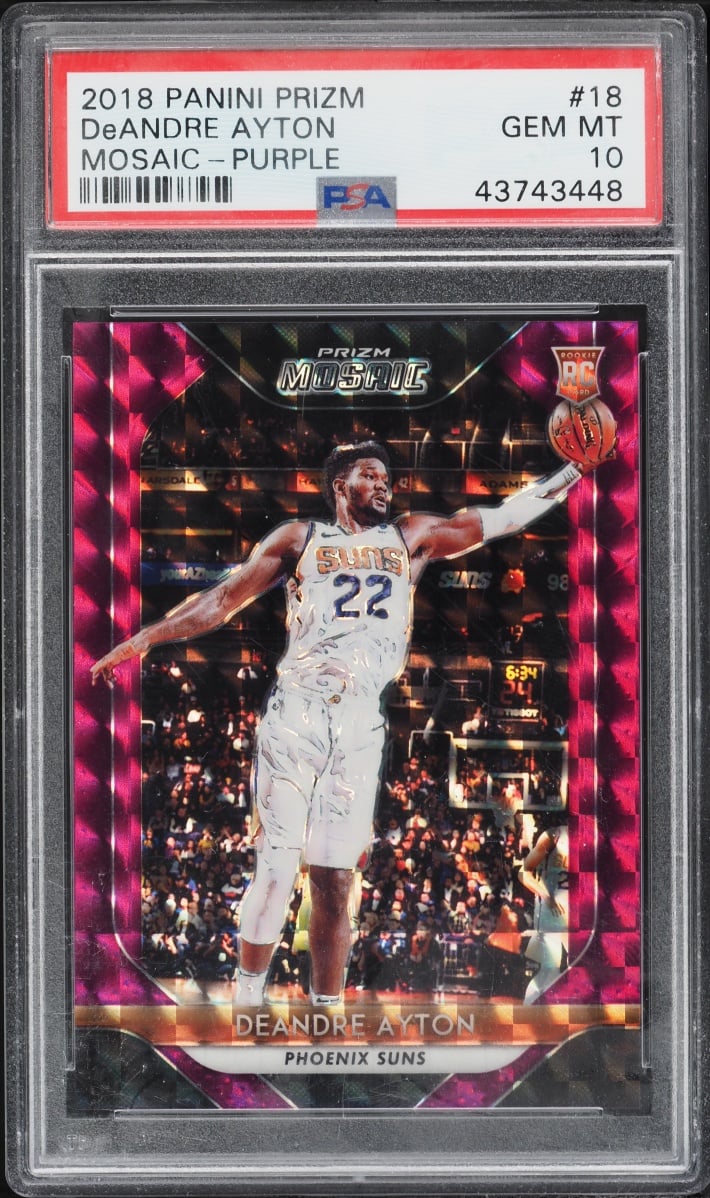 2018 Panini Prizm Mosaic Purple DeAndre Ayton ROOKIE /49 #18 PSA 10 GEM MINT
