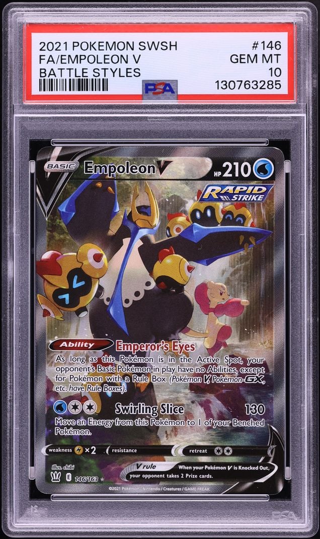 2021 Pokemon Sword & Shield Battle Styles Full Art Empoleon V #146 PSA 10 GEM MINT