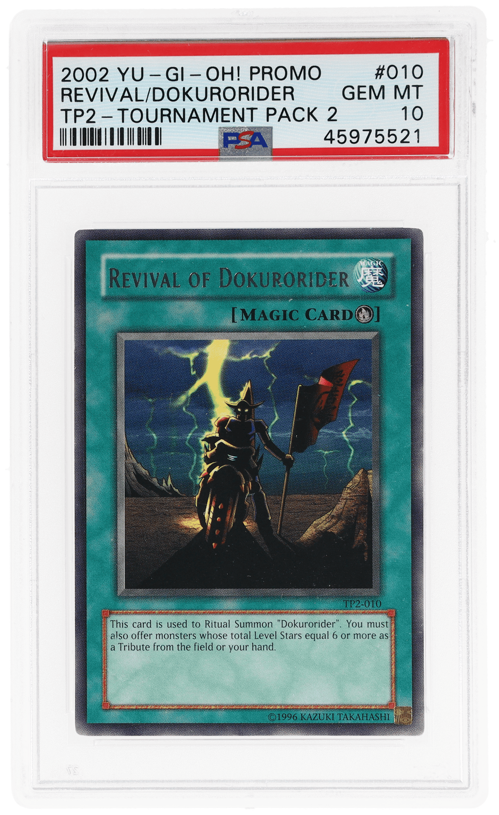 2002 Yu-Gi-Oh! Tournament Pack 2 Revival of Dokurorider R #TP2010 PSA 10