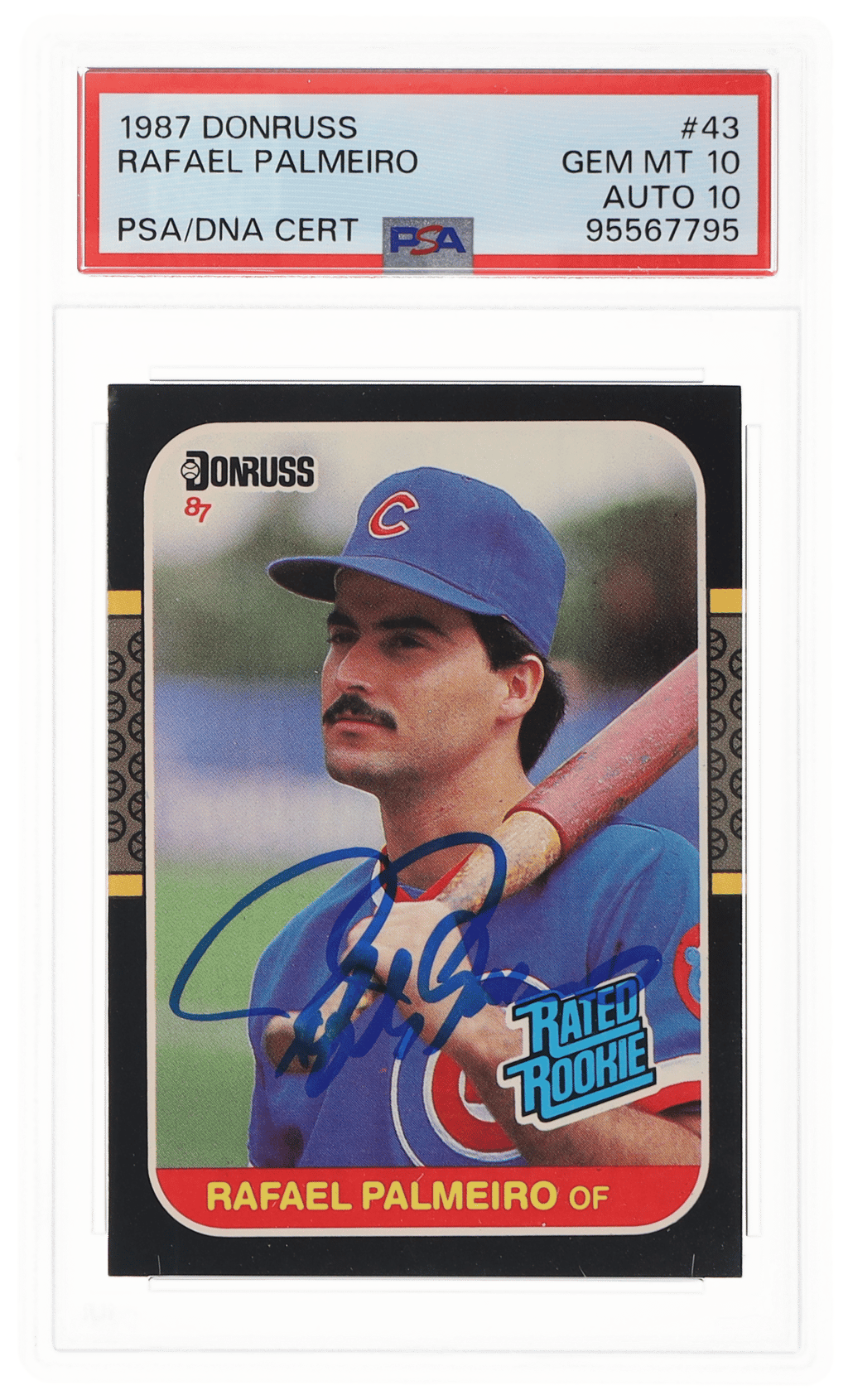 1987 Donruss Rated Rookie Rafael Palmeiro #43 PSA 10