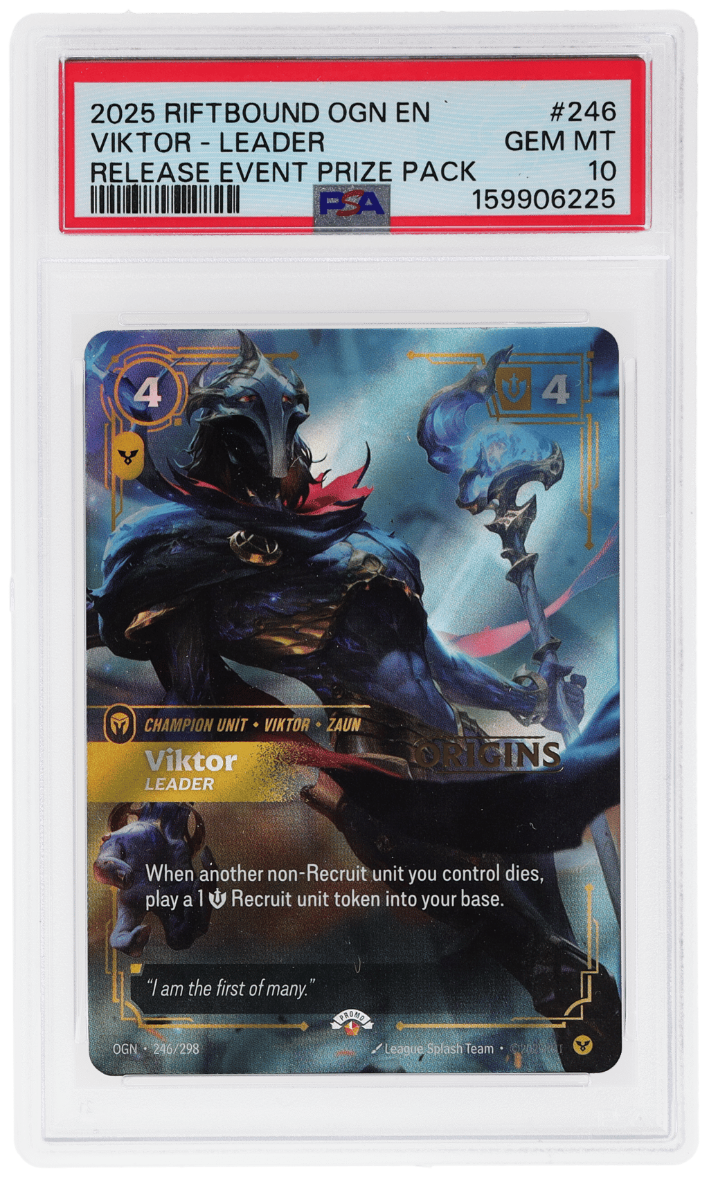 2025 Riftbound League of Legends Origins Release Event Prize Pack Viktor #246 PSA 10