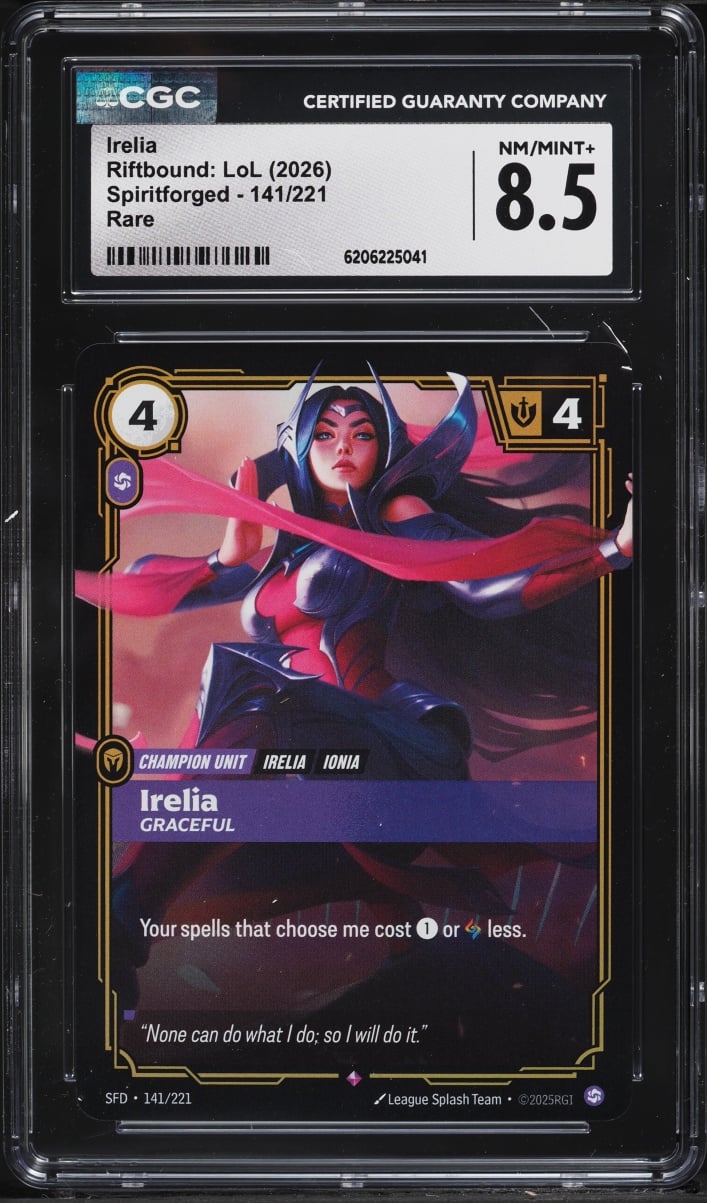 2026 Riftbound League Of Legends LoL Spiritforged Irelia #141 CGC 8.5 NM-MT+