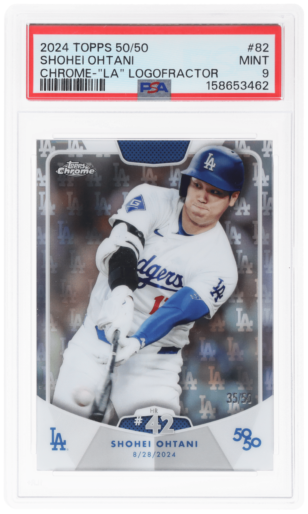 2024 Topps 50/50 Chrome La Logofractor Shohei Ohtani #82 35/50 PSA 9