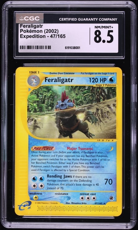 2002 Pokemon Expedition Base Set Feraligatr #47 CGC 8.5 NM-MT+