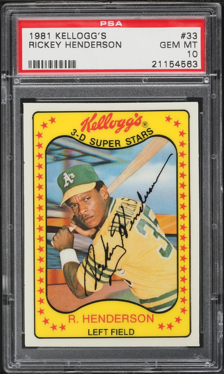 1981 Kellogg's Rickey Henderson #33 PSA 10 GEM MINT