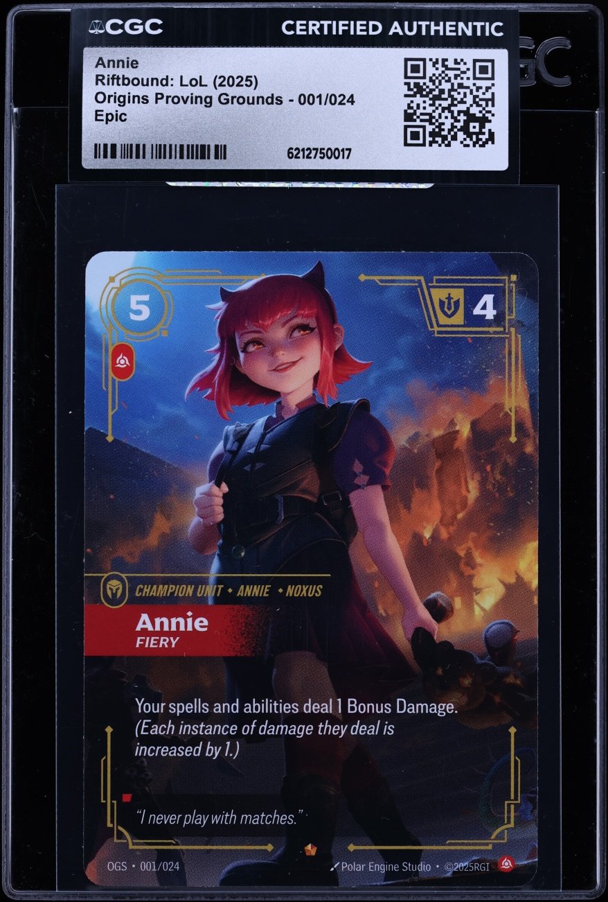 2025 Riftbound League Of Legends LoL Origins Proving Grounds Annie #1 CGC AUTH