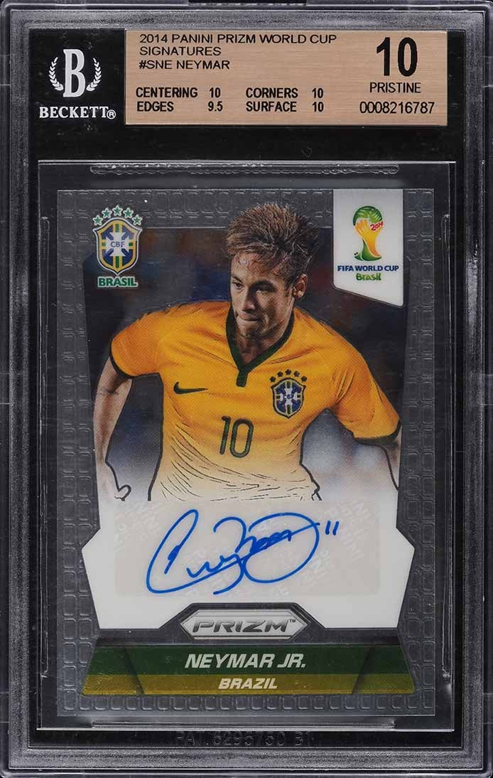 2014 Panini Prizm World Cup Signatures Neymar AUTO #SNE BGS 10 PRISTINE