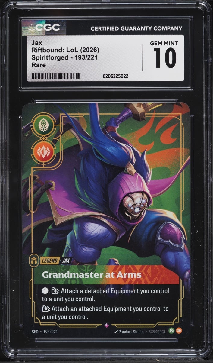 2026 Riftbound League Of Legends LoL Spiritforged Jax #193 CGC 10 GEM MINT
