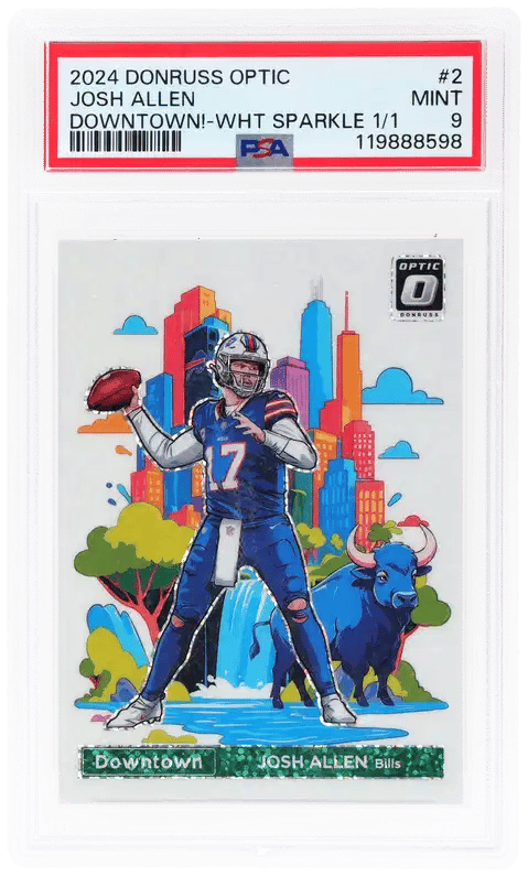 2024 Donruss Optic Downtown White Sparkle Josh Allen #2 PSA 9