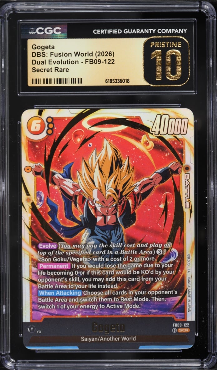 2026 Dragon Ball Super Fusion World Dual Evolution Gogeta SCR #FB09-122 CGC 10 PRISTINE