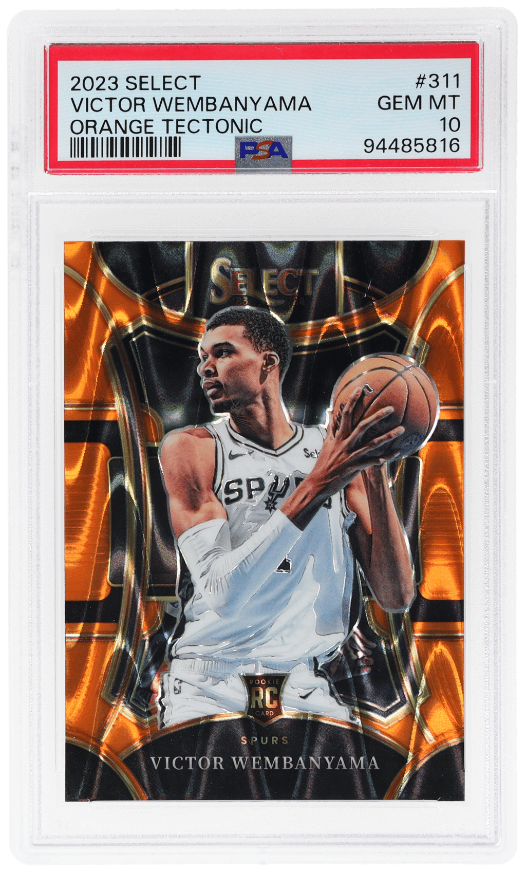 2023 Panini Select Mezzanine Level Orange Tectonic Victor Wembanyama #311 PSA 10