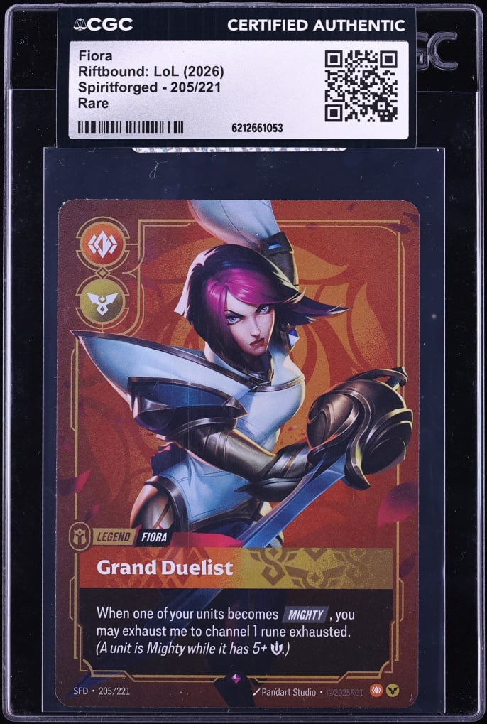 2026 Riftbound League Of Legends LoL Spiritforged Fiora #205 CGC AUTH