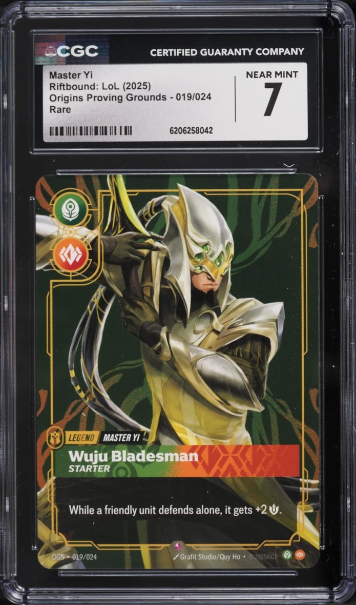 2025 Riftbound League Of Legends LoL Origins Proving Grounds Master Yi #19 CGC 7 NRMT