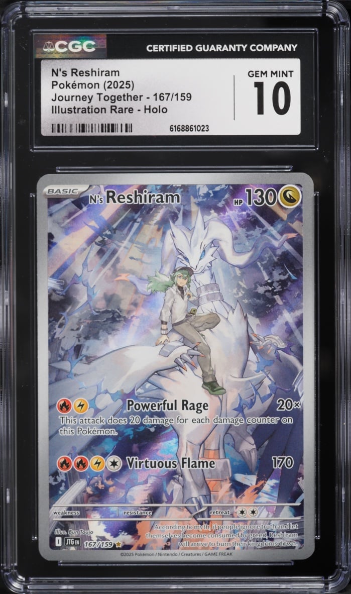 2025 Pokemon Scarlet & Violet Journey Together IR N's Reshiram #167 CGC 10 GEM MINT