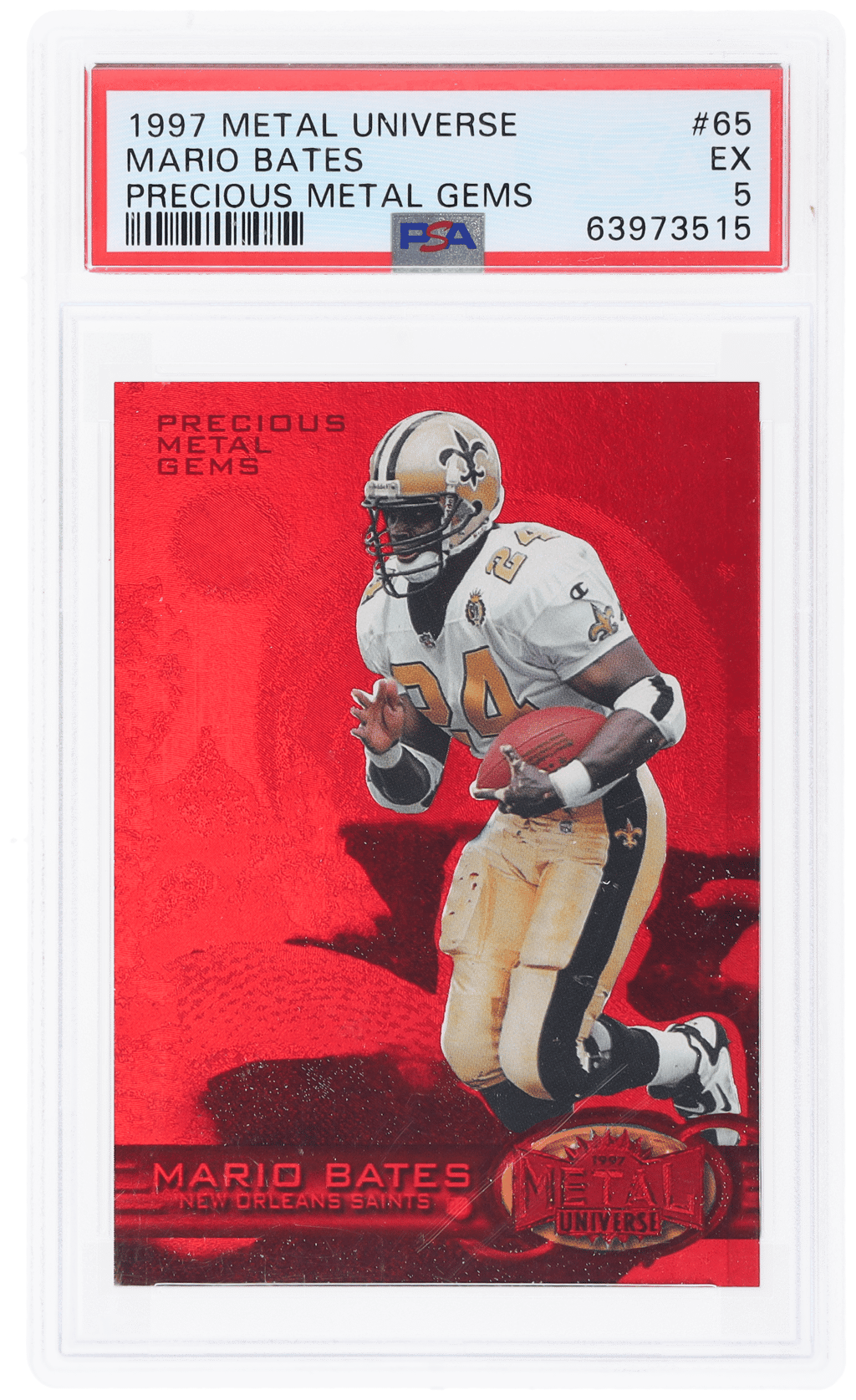 1997 Metal Universe Precious Metal Gems Mario Bates #65 20/150 PSA 5
