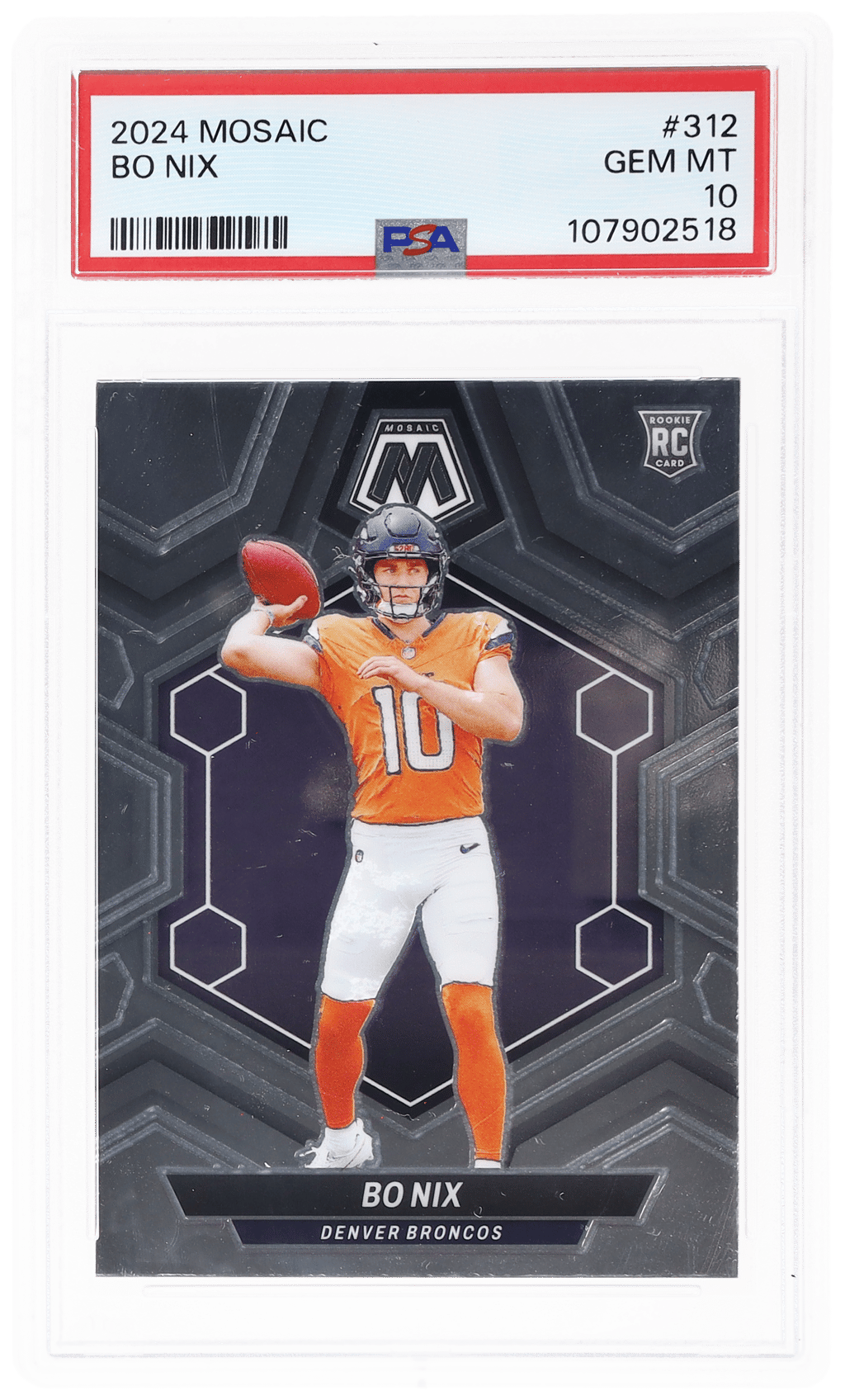 2024 Panini Mosaic Bo Nix #312 PSA 10