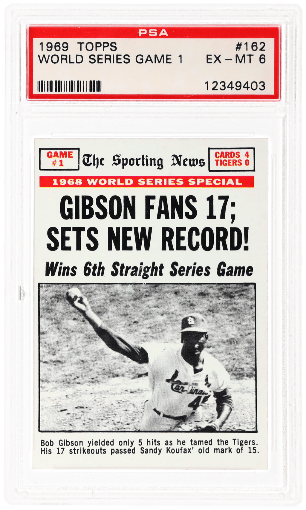 1969 Topps World Series Game 1 #162 PSA 6