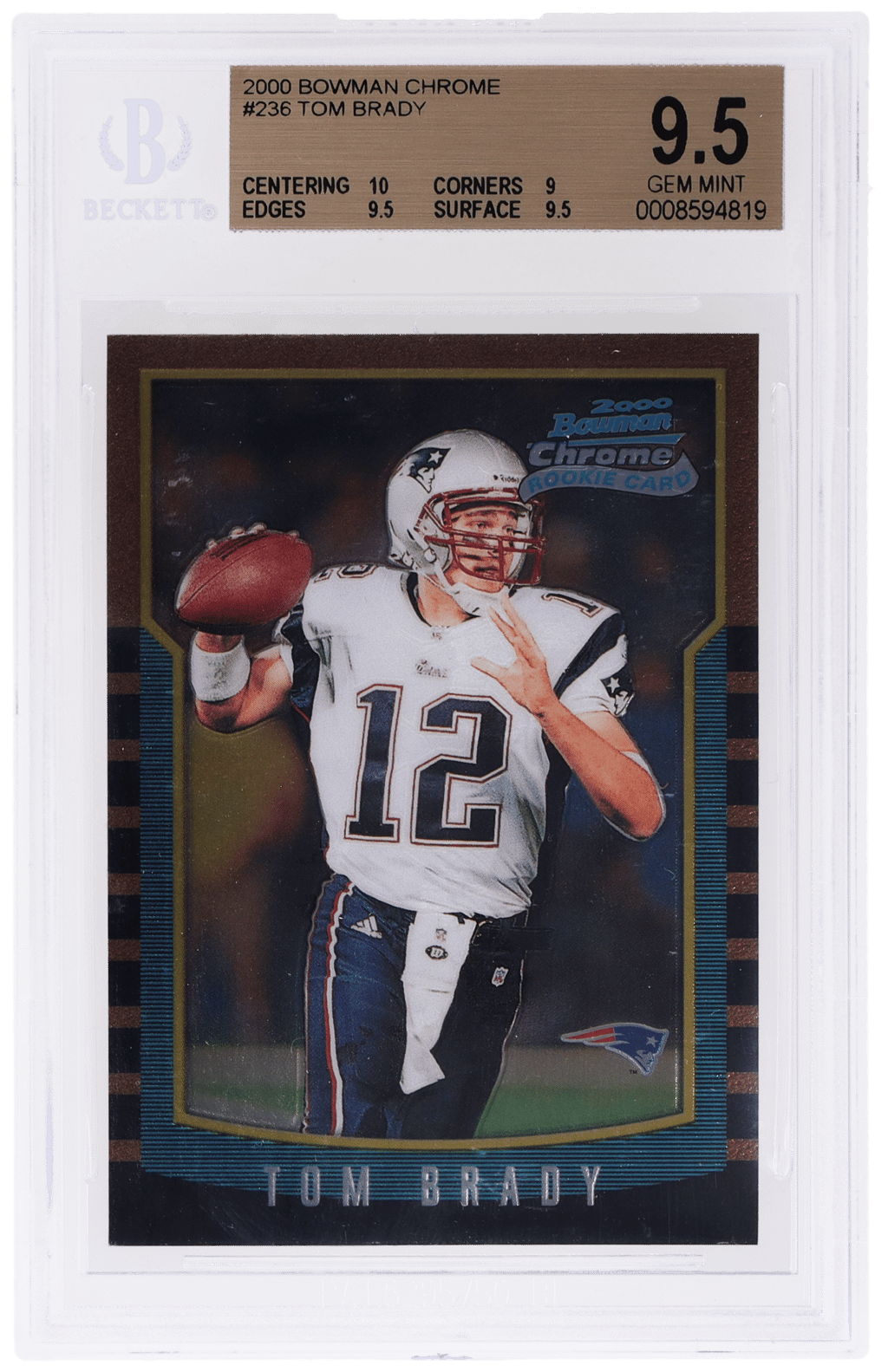 2000 Bowman Chrome Tom Brady #236 BGS 9.5