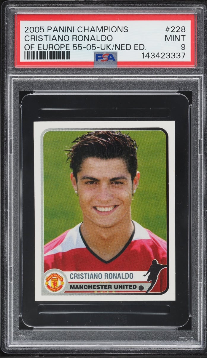 2005 Panini Champions Of Europe '55-'05 UK Cristiano Ronaldo #228 PSA 9 MINT