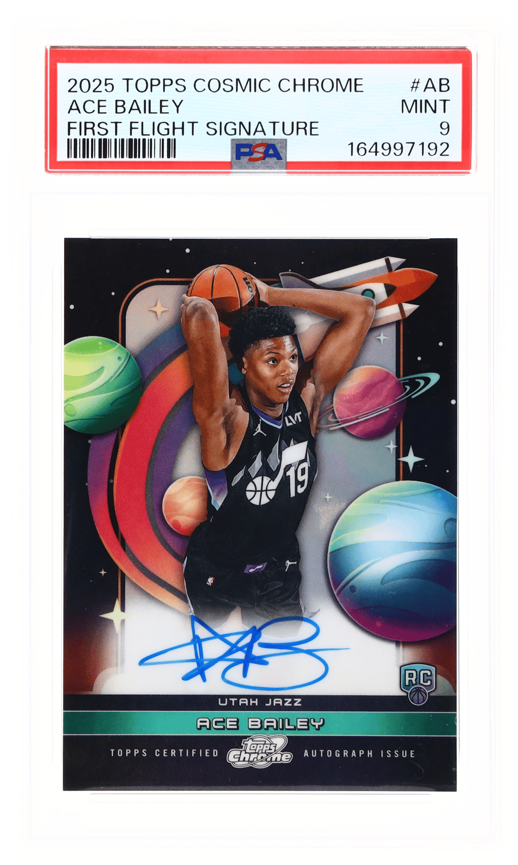 2025 Topps Cosmic Chrome First Flight Signature Ace Bailey #FF-AB PSA 9