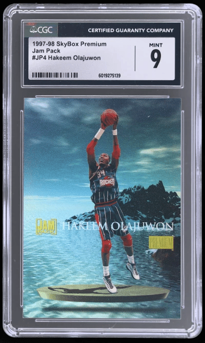 1997 Skybox Premium Jam Pack Hakeem Olajuwon #JP4 CGC 9