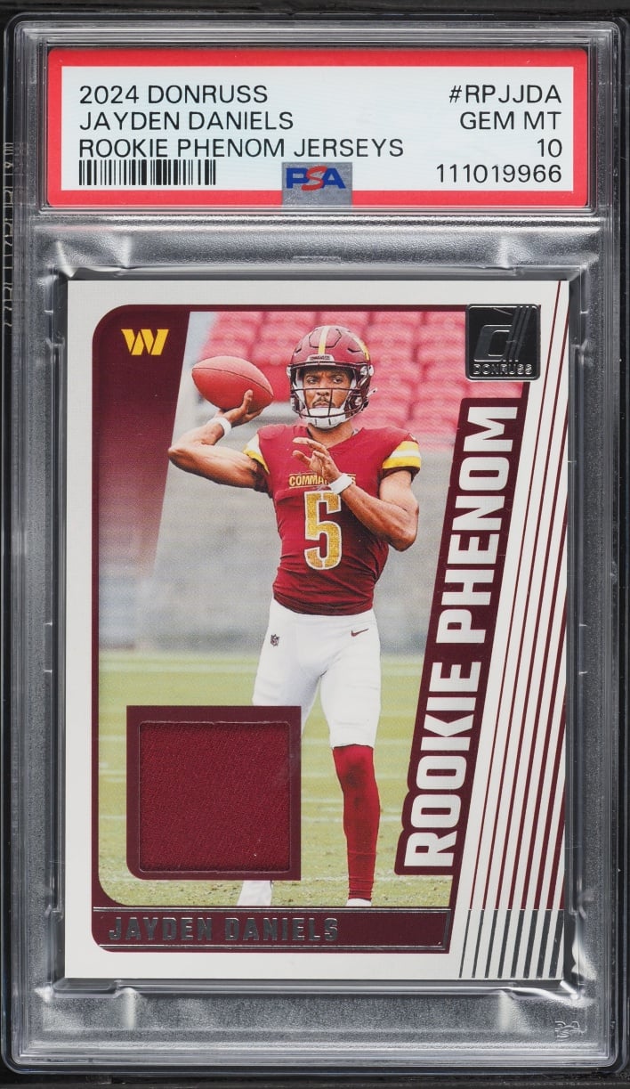 2024 Donruss Football Phenom Jayden Daniels ROOKIE PATCH #RPJ-JDA PSA 10 GEM MINT