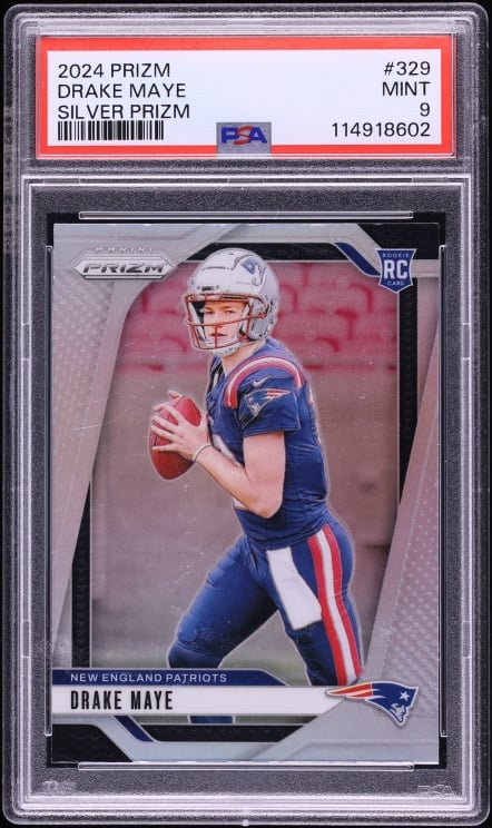 2024 Panini Prizm Silver Drake Maye ROOKIE #329 PSA 9 MINT