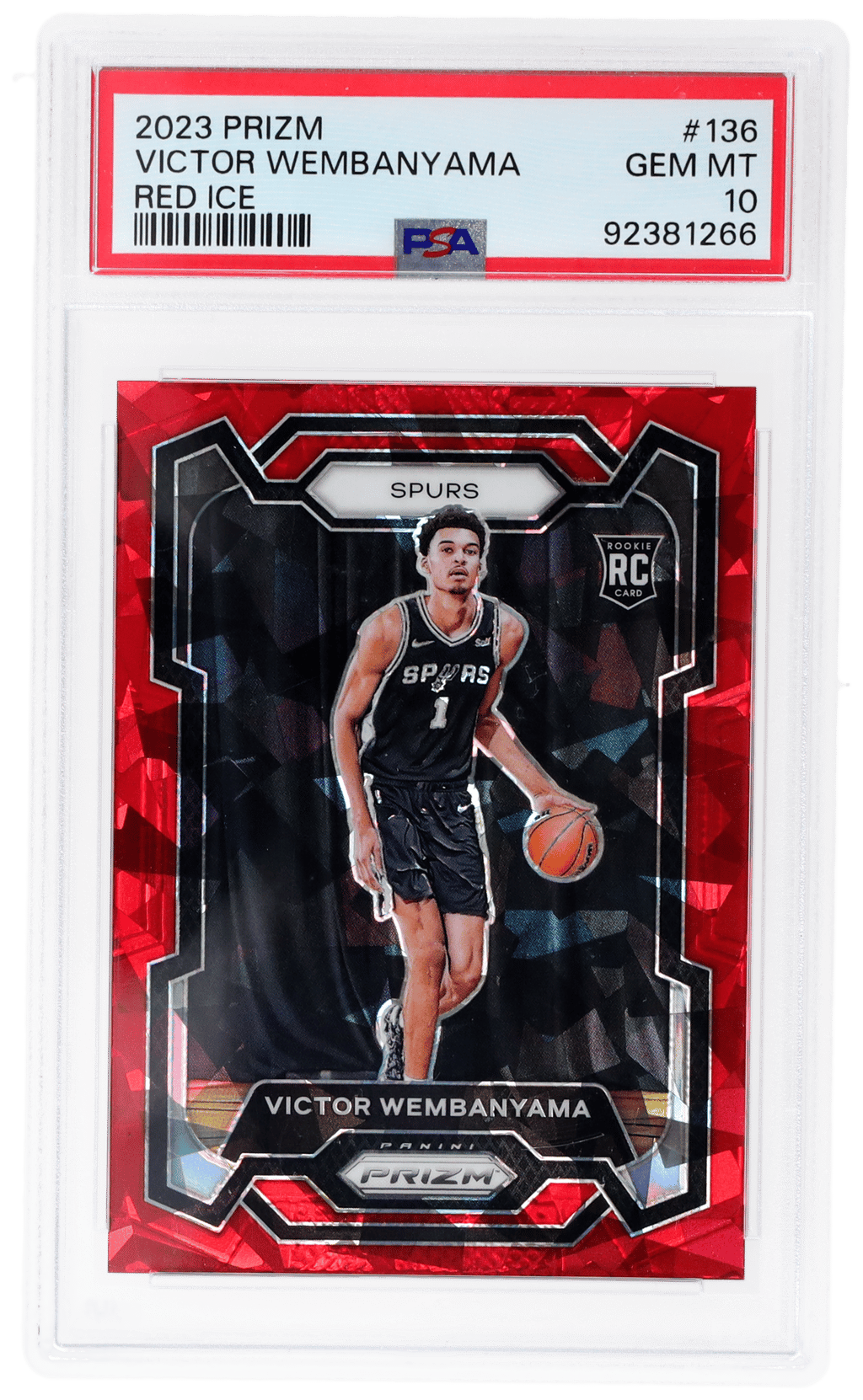 2023 Panini Prizm Red Ice Victor Wembanyama #136 PSA 10