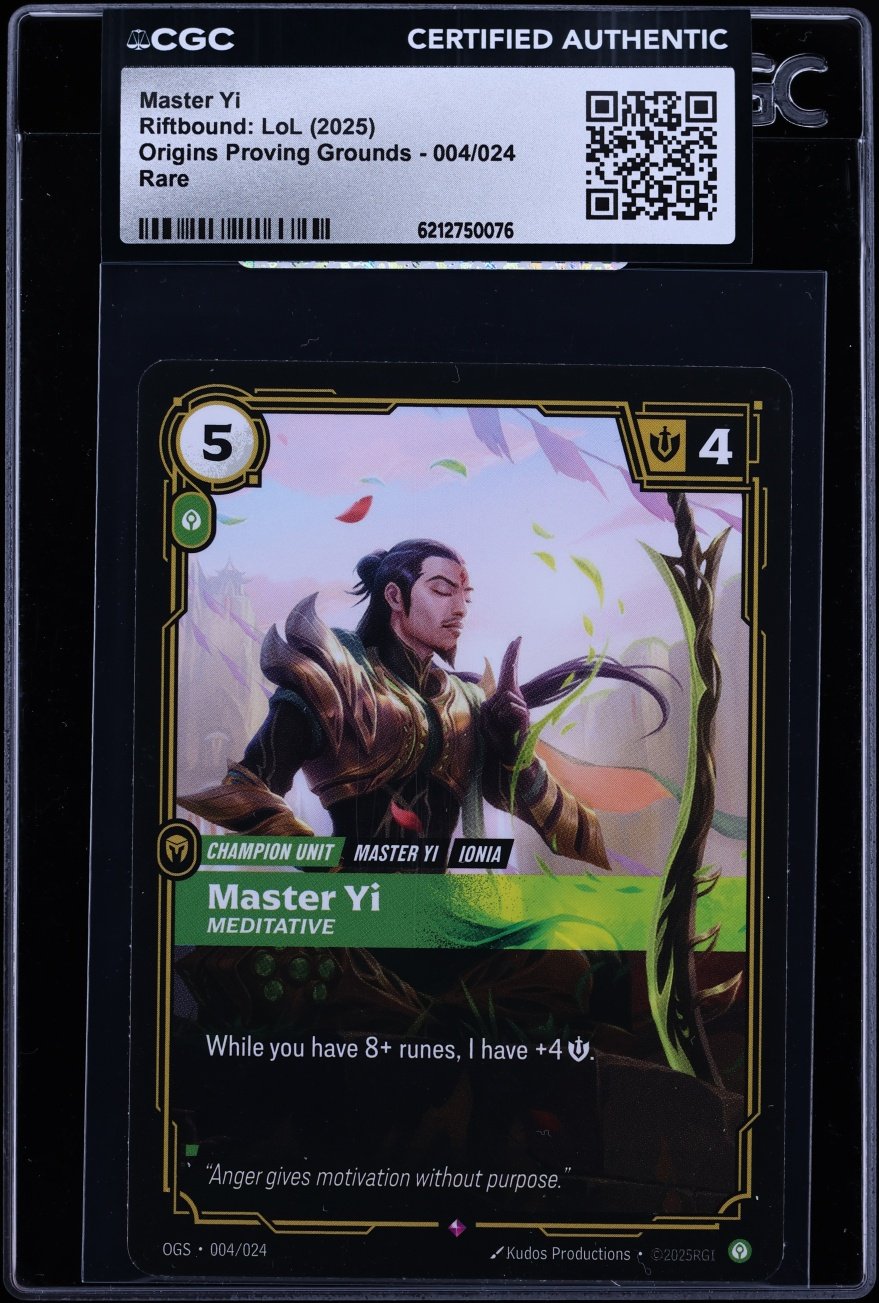 2025 Riftbound: LoL Origins Proving Grounds Master Yi #004 CGC AUTH