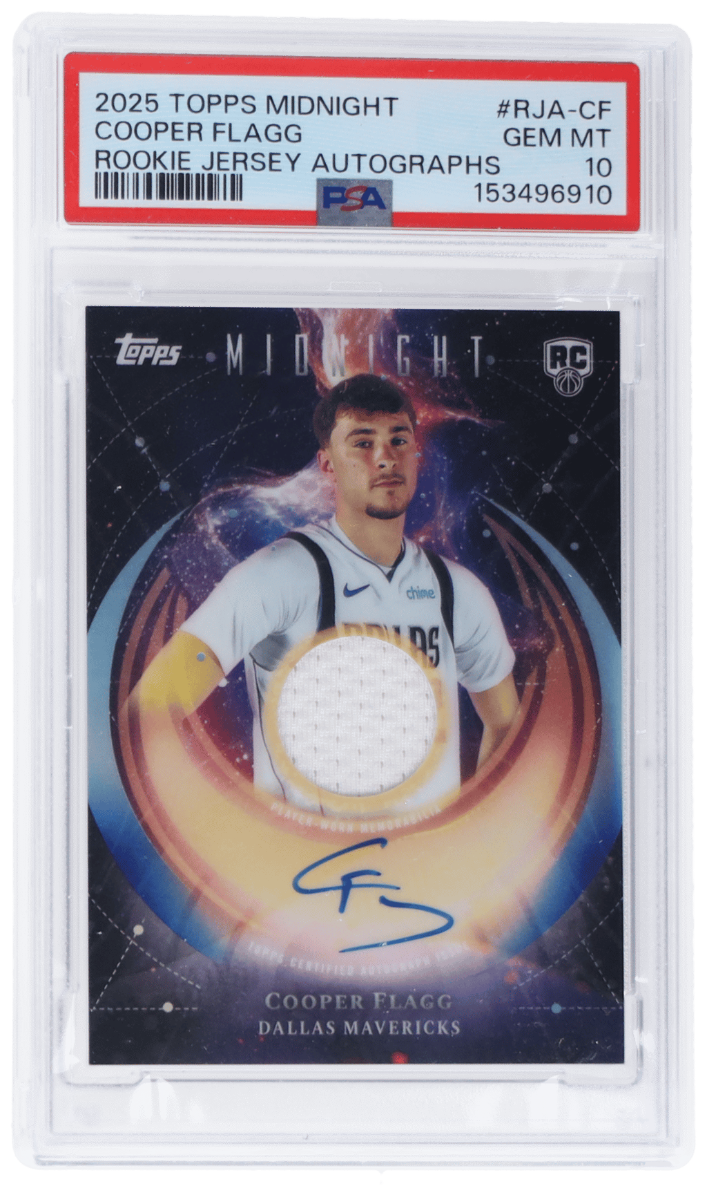 2025 Topps Midnight Rookie Jersey Autograph Cooper Flagg #RJA-CF PSA 10
