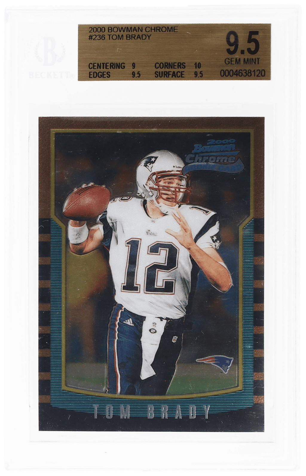 2000 Bowman Chrome Tom Brady #236 BGS 9.5