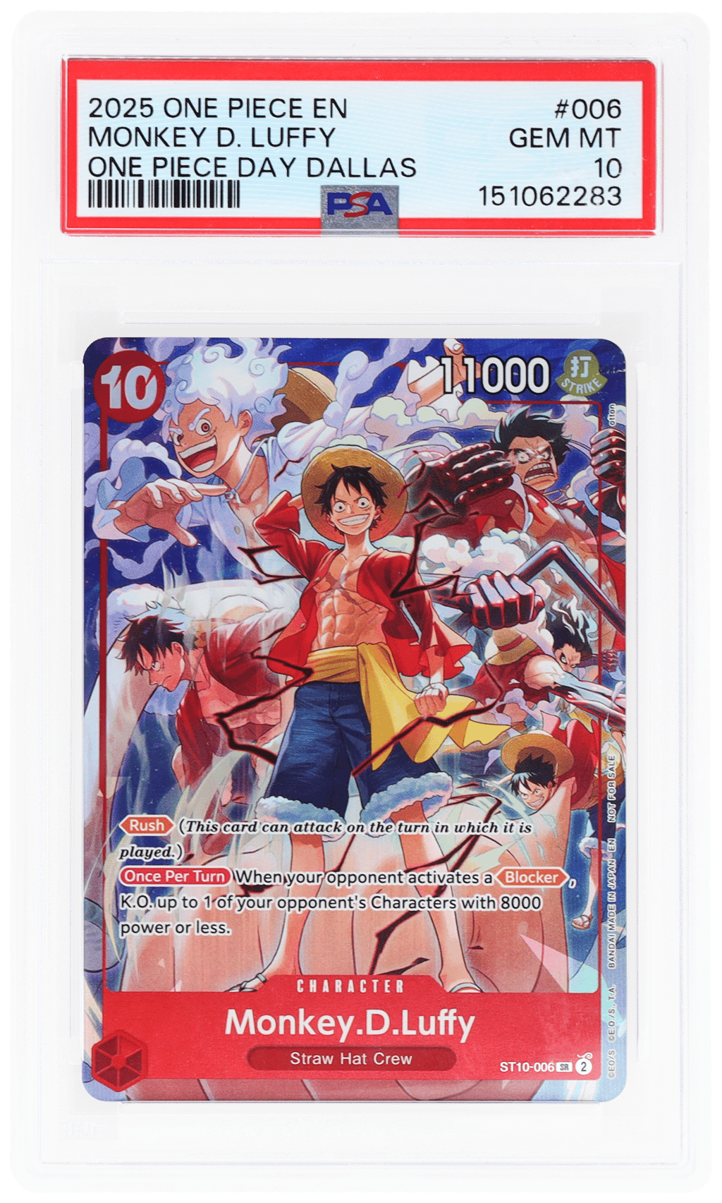 2025 One Piece Promo One Piece Day Dallas Monkey D. Luffy #ST10-006 PSA 10