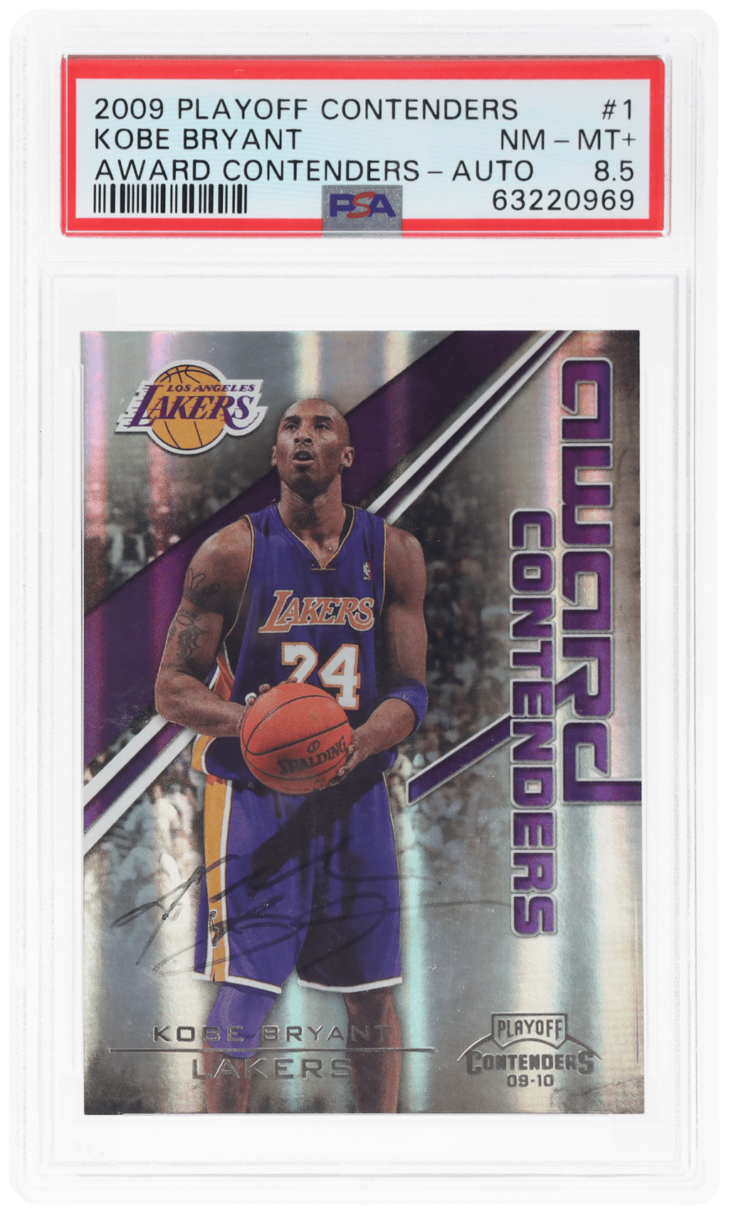 2009 Playoff Contenders Award Contenders Autograph Kobe Bryant #1 44/50 PSA 8.5