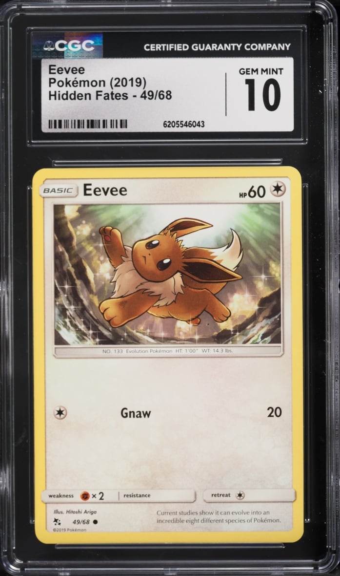 2019 Pokemon Sun & Moon Hidden Fates Eevee #49 CGC 10 GEM MINT