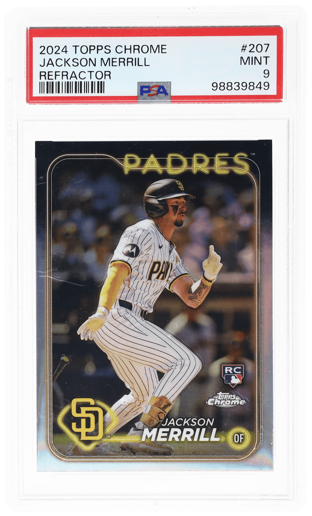 2024 Topps Chrome Refractor Jackson Merrill #207 PSA 9