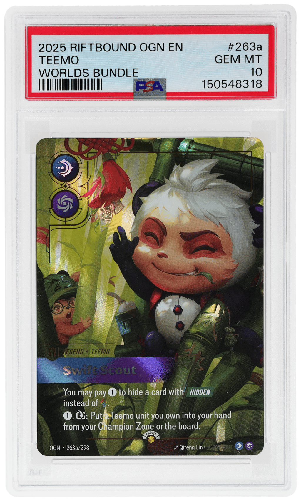 2025 Riftbound League of Legends Origin Worlds Bundle Teemo #263a PSA 10